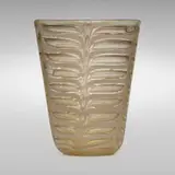 Graffito vase by Ercole Barovier, 1969, internally decorated clear and lattimo glass with gold inclusion, sold Jul 2023