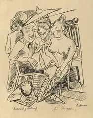 Stadtnacht by Max Beckmann, 1920, Lithographie auf dünnem Papier, sold May 2013