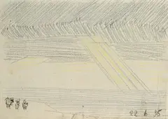 Ohne Titel by Lyonel Feininger, 1935, Farbstifte auf Bütten, sold Nov 2010