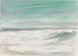 Küste bei Westerland by Siegward Sprotte, 1997, Acryl auf Malkarton, sold Jan 2025