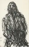 Ohne Titel (Bildnis nach rechts) by Max Uhlig, 1992, Tusche auf Vlies auf Leinwand, mit Künstlerleiste und Plexiglas-Rahmen, sold Jul 2025