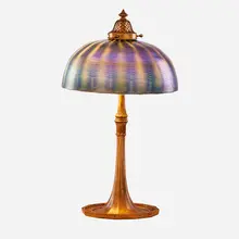 Table Lamp With Blue Favrile Shade by Tiffany Studios, sold Jan 2018