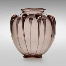 Soffiato vase, model Z-2090 by Vittorio Zecchin, c. 1936, soffiato glass with applied details, sold Jul 2023