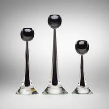 Candlesticks, set of three by Gino Cenedese & Co., c. 1985, glass, sold Jul 2023