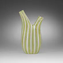 A Canne vase by Cenedese, c. 1955, glass with internal decoration, sold Jul 2023