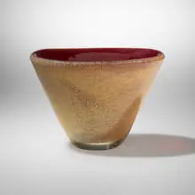 Sommerso vase by Flavio Poli, hand-blown glass with gold inclusions, sold Jul 2023