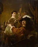 Self portrait with Saskia in the Parable of the Prodigal Son by Rembrandt Harmensz van Rijn, oil on canvas, sold Oct 2014