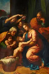 Holy Family (known as the Grande Famille of Francois I) by Sage, oil on canvas, sold Oct 2014
