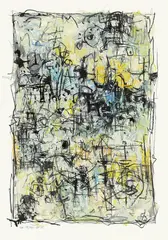 Ohne Titel by Rolf Cavael, Um 1965, Tusche, Gouache, Deckweiß und Ölfarbe auf glattem Papier, sold Nov 2014