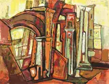 Caracalla Thermen by Max Kaus, 1956, Tempera auf Papier, sold Nov 2014