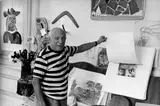 Picasso in seinem Atelier, Villa La Californie, Cannes by René Burri, 1957, Vintage. Silbergelatineabzug, sold Nov 2014