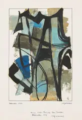 1953 136 D by Rolf Cavael, 1953, Öl über Bleistift auf Karton, sold Jun 2016