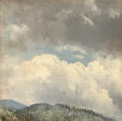 Wolkenstudie by Deutsch, um 1860, Öl auf Leinwand auf Karton, sold Jun 2023