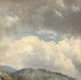 Wolkenstudie by Deutsch, um 1860, Öl auf Leinwand auf Karton, sold Jun 2023