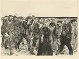 Weberzug by Käthe Kollwitz, 1897, Kaltnadel auf Velin, sold Jun 2019