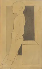 Figurale Studie by Gottfried Brockmann, 1924, Bleistift auf Transparentpapier auf Karton, sold Jun 2021