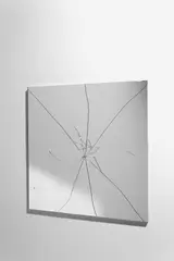Das Ende des Panoptikums IV by Josephine Meckseper, 2006, Spiegelglas, gesprungen, auf Leinwand montiert, sold Nov 2019
