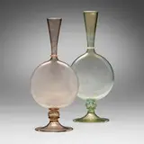 Vases model 5093, pair by Vittorio Zecchin, 1921-25, soffiato glass with gold leaf, sold Jul 2023