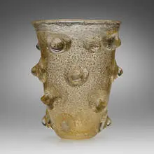 A Mugnoni vase by Ercole Barovier, 1938, glass with gold inclusions, sold Jul 2023