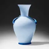 Incamiciato vase by attribution Seguso, c. 1936, glass with applied details, sold Jul 2023