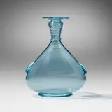 Soffiato vase, model 3053 by Vittorio Zecchin, c. 1934, soffiato glass with applied details, sold Jul 2023