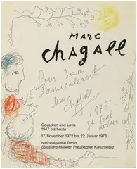 Untitled by Marc Chagall, 1975, pen and pastel on paper, offered Oct 2014