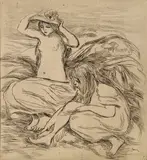 Les deux baigneuses (D.; S. 9) by Pierre-Auguste Renoir, 1895, Etching on cream wove paper, the only state, sold Oct 2014