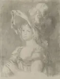 Jeune femme en buste (Mlle. Diéterle) (D.; S. 26) by Pierre-Auguste Renoir, 1899, Lithograph in grays on China laid paper backed with Japanese paper, the only state, sold Oct 2014
