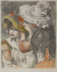 Le Chapeau Épinglé, 2e planche (D.; S. 30) by Pierre-Auguste Renoir, 1898, Lithograph in 11 colors on Arches Ingres laid paper with MBM watermark, sold Oct 2014