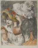 Le Chapeau Épinglé, 2e planche (D.; S. 30) by Pierre-Auguste Renoir, 1898, Lithograph in 11 colors on Arches Ingres laid paper with MBM watermark, sold Oct 2014