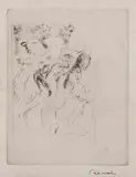 Le Chapeau Épinglé (La Fille de Berthe Morisot et sa cousine), 2e planche (D.; S. 7) by Pierre-Auguste Renoir, 1894, Etching on laid paper, the second (final) state, sold Oct 2014