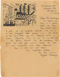 Schiffe im Hafen by Lyonel Feininger, 1919, Holzschnitt auf Papier (mit Tuschfeder geschriebener und gefalteter Brief), sold Dec 2018