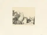 Ohne Titel by Georg Baselitz, 1964, Kaltnadel auf Velin, sold Dec 2018