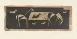 Pferde auf der Weide (Fünf, eigentlich sieben Pferde) by Ewald Mataré, 1935, Farbholzschnitt auf Papier, sold Dec 2018