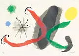 Le lézard aux plumes d'or by Joan Miró, 1967, Farblithographie auf Pergament, sold Jun 2015