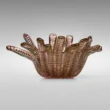 Zebrati bowl by Ercole Barovier, 1949, internally decorated glass with gold inclusions, sold Jul 2023