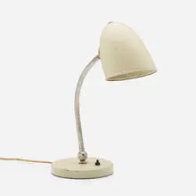 Table lamp by Belmag, c. 1940, enameled aluminum, chrome-plated metal, sold Jun 2023
