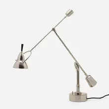 Articulated table lamp, model EB27 by Édouard-Wilfred Buquet, chrome-plated steel, glass, plastic, sold Jun 2023