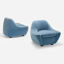 Banana armchairs, pair by Michael Boyd, 2014, upholstery, sold Jun 2023