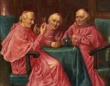 Sampling the wine by P. Monterra, oil on canvas, sold Sep 2014