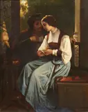The young lovers by Italian School, oil on canvas, offered Sep 2014