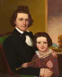A portrait of a father and daughter by American School, oil on canvas, offered Sep 2014