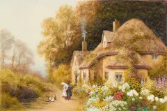 A summer day near Sherbourne by R. Thornton, watercolor on paper, offered Sep 2014