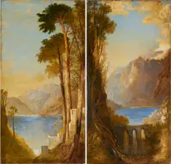 A mountainous landscape; also a companion painting (a pair) by Italian School, sold Sep 2014