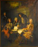 La Barre and other musicians by André Bouys, oil on canvas, offered Sep 2014