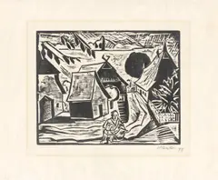 Mittag by Max Pechstein, 1919, Holzschnitt auf Bütten, sold Jan 2023