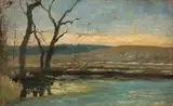 Abend am See by Paul Wilhelm Tubbecke, Um 1890, Öl auf Leinwand, auf Karton aufgezogen, sold Nov 2014