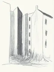 Häuser by Werner Heldt, 1949, Bleistift auf Velin, sold Nov 2013