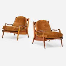 Pair Of New Hope Lounge Chairs by Phillip Lloyd Powell, sold Sep 2017