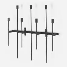 Wall-mounted candelabra by California Modern, c. 1960, enameled steel, sold Jun 2023